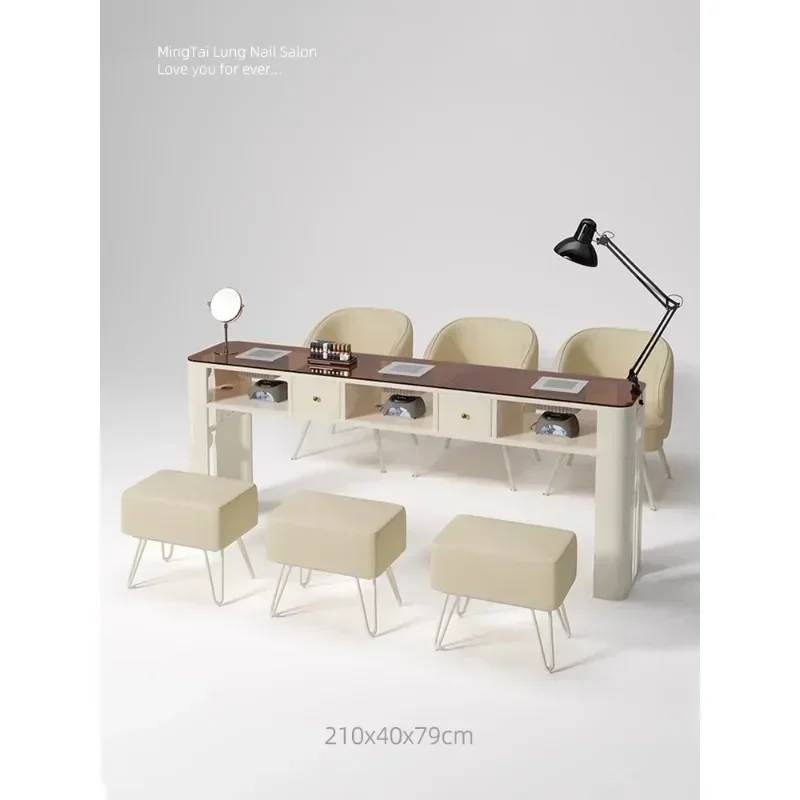 Hot SalesGlass Manicure Table Manicure Table Set Vacuum Cleaner Simple Manicure Shop Black Special Table