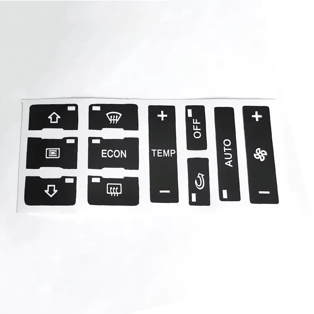Decalques de controle de ar condicionado do carro para audi a2 a3 8l ac botão reparação adesivo preto acessórios de decoração interior do automóvel