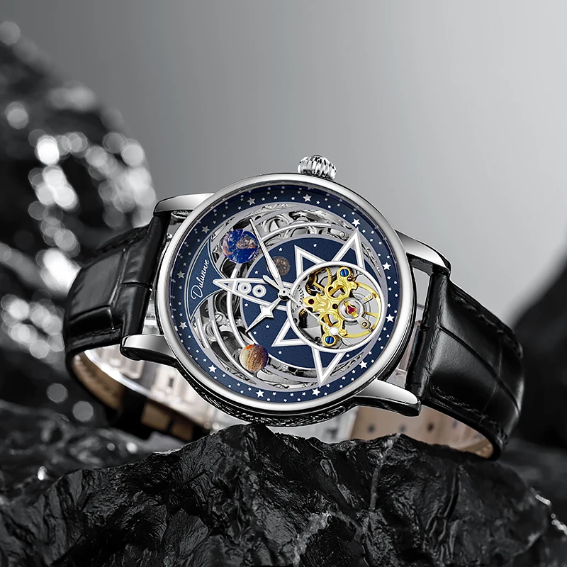 DULUNWE Nuovo Top Brand Design Orologi da uomo Movimento automatico di lusso Orologi meccanici Orologio da polso Tourbillon luminoso impermeabile