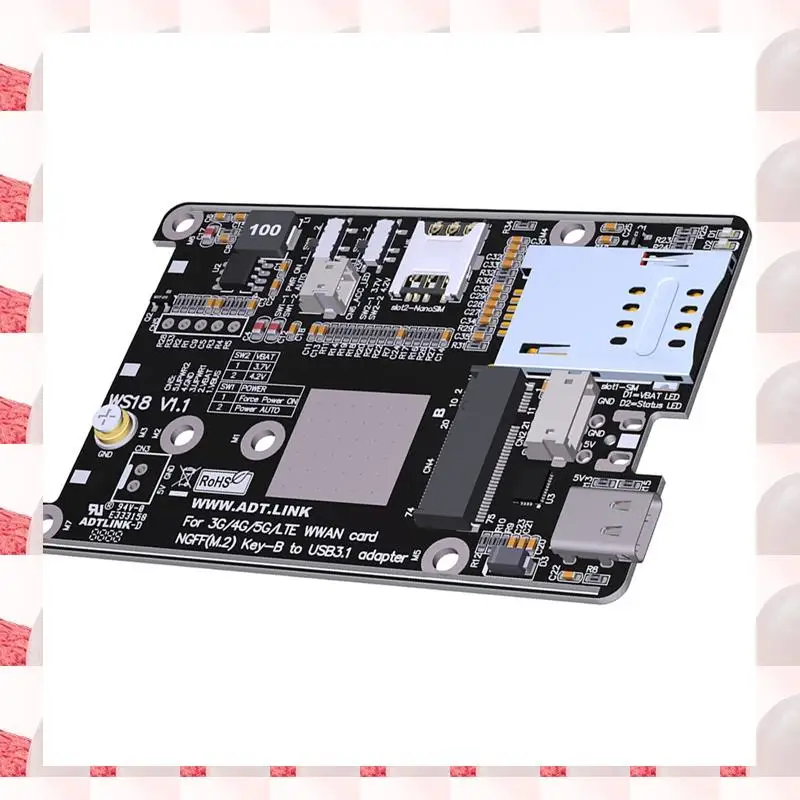 ABGN M.2 B キー WWAN 5G Iot カードスロット USB Tyep-C 4G LTE 5G モジュールアダプタカードサポート 2230/3042/3052