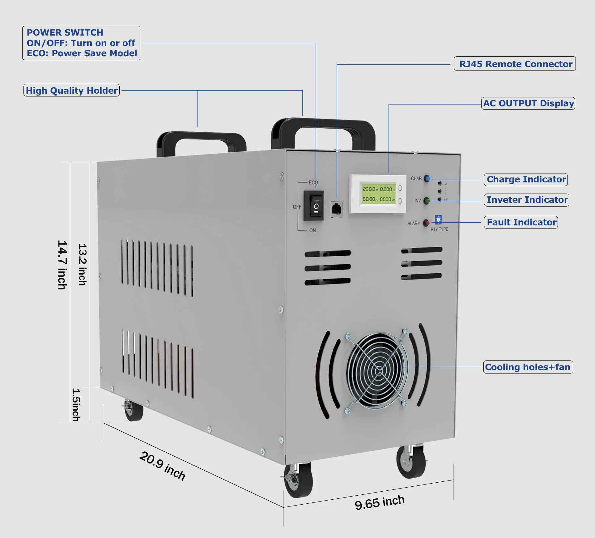 8000w Vehicle DC48 to AC230v 50Hz with UPS converter+Battery Charge function Pure Sine Wave Power Inverter