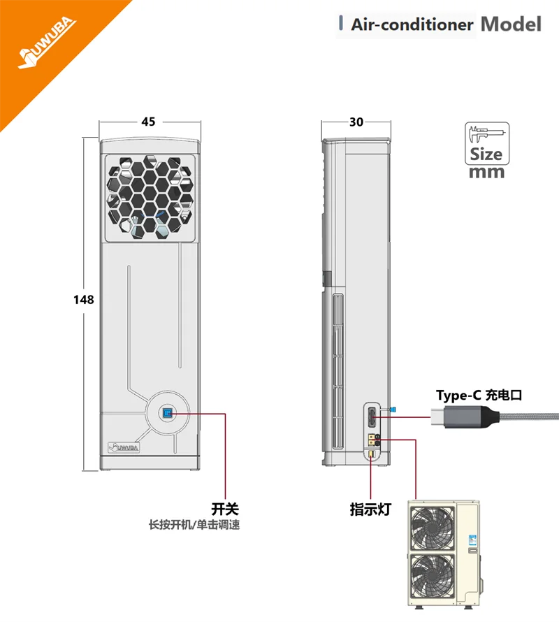 Simulato condizionatore d'aria modello in miniatura per 1/14 Tamiya RC camion rimorchio ribaltabile Scania 770S Actros Volvo 750 MAN LESU parte di auto