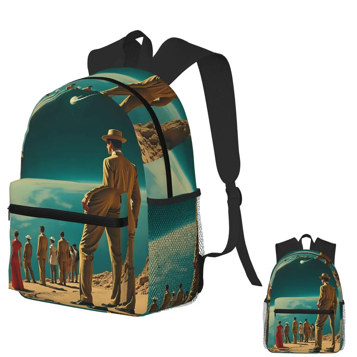 

The Day The Earth Was Watched Student Backpack School Bag Hiking Travel Daypack for Men Women Bookbag Shoulder Bags