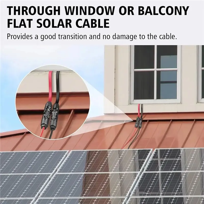 ABZV-كابل لوحة طاقة شمسية 65 سم/26IN/2.17Ft 12AWG سلك شرفة نافذة PV مسطح لمحطة الطاقة المحمولة #2
