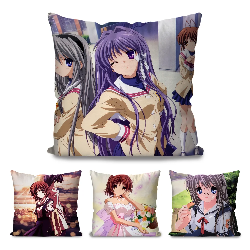 

Japanese Anime Clannad Pillow Case Square Pillow Bedroom Sofa Leisure Comfort Cushion Car Living Room Home Decoration 40X40