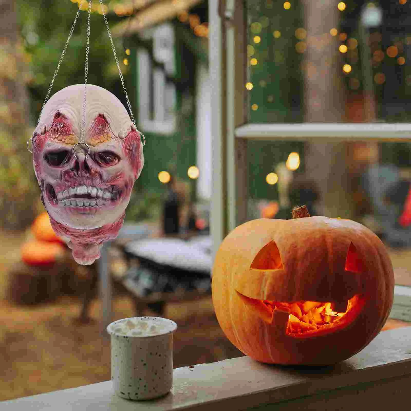 Kleding Hoofd Hanger Halloween Masker Auto Decoraties Feest Emulsie Metaal Bloed Menselijke Onderdelen Prop