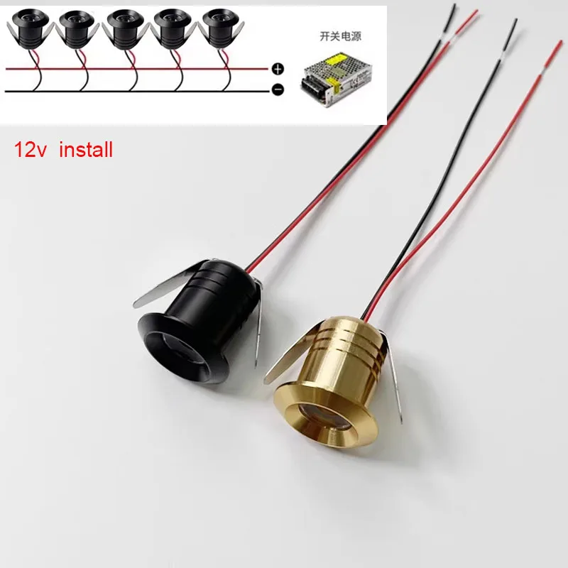 Lampu Tabung LED Langit-langit Tertanam 20MM Lampu Sorot Kecil DC12v/85-265V untuk Kabinet Etalase Rumah Hotel