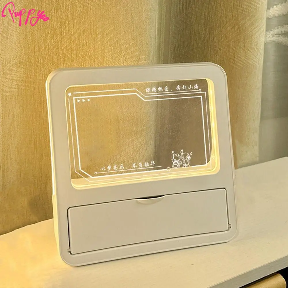 Plastic Night Light Pen Holder Graffiti Erasable Reusable Graffiti Small Night Lamp 3D Decorative Learning Writing Board Student