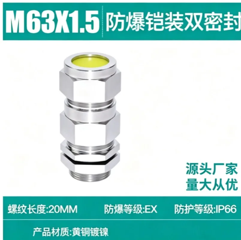 Explosion-proof double-sealed cable joints, waterproof nickel-plated copper NPT