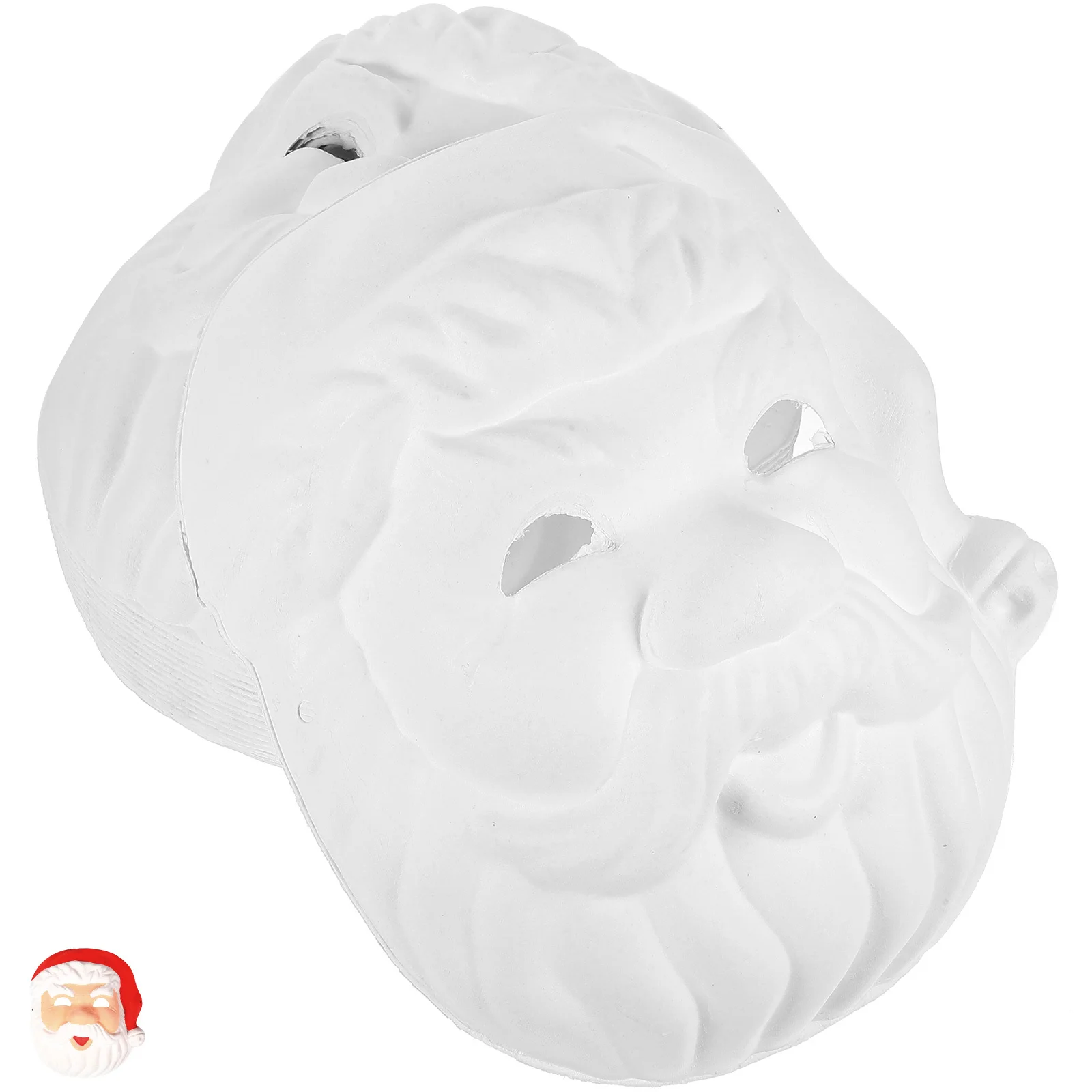 18 pezzi di maschere verniciabili vuote per il viso, maschere per feste fai da te, decorazioni artigianali di carta per Babbo Natale per decorare il completo