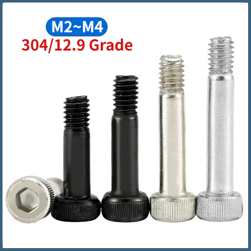M2 M2.5 M3 M4 304 Stainless /12.9 Grade Nickel Plated/Black Partially Threaded Hex Socket Screws Cap Head Half Thread Allen Bolt
