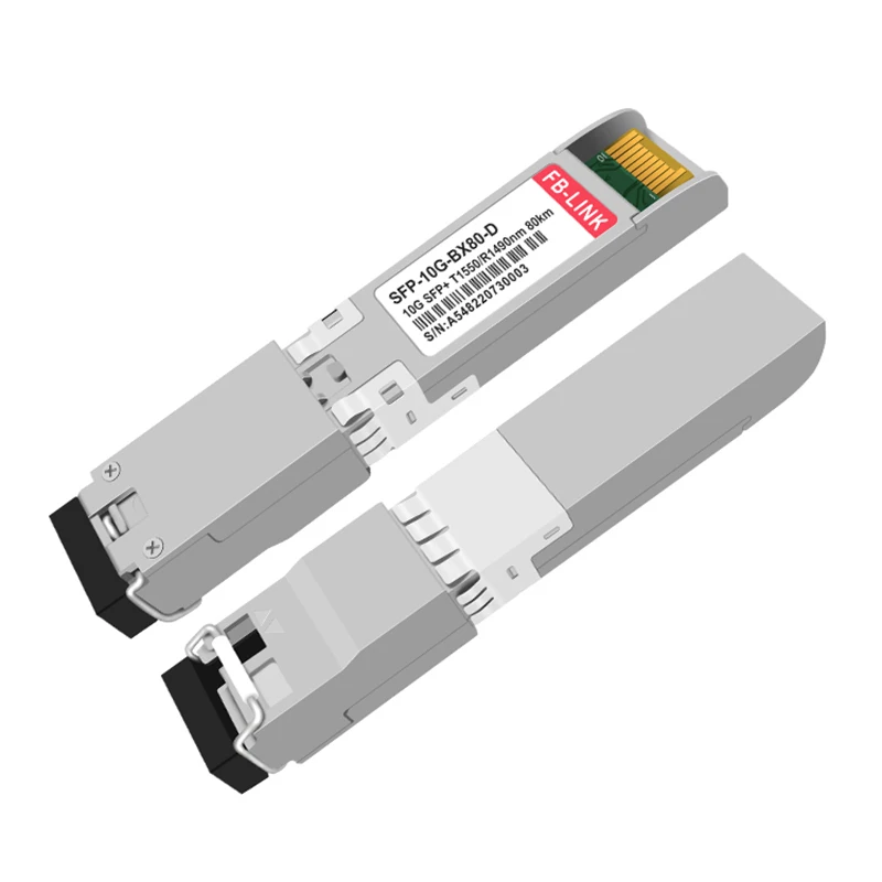 10G BIDI 80KM SFP+ Single Fiber LC Optical Transceiver Module 1490nm/1550nm DOM compatible with Cisco Mikrotik Mellanox switch