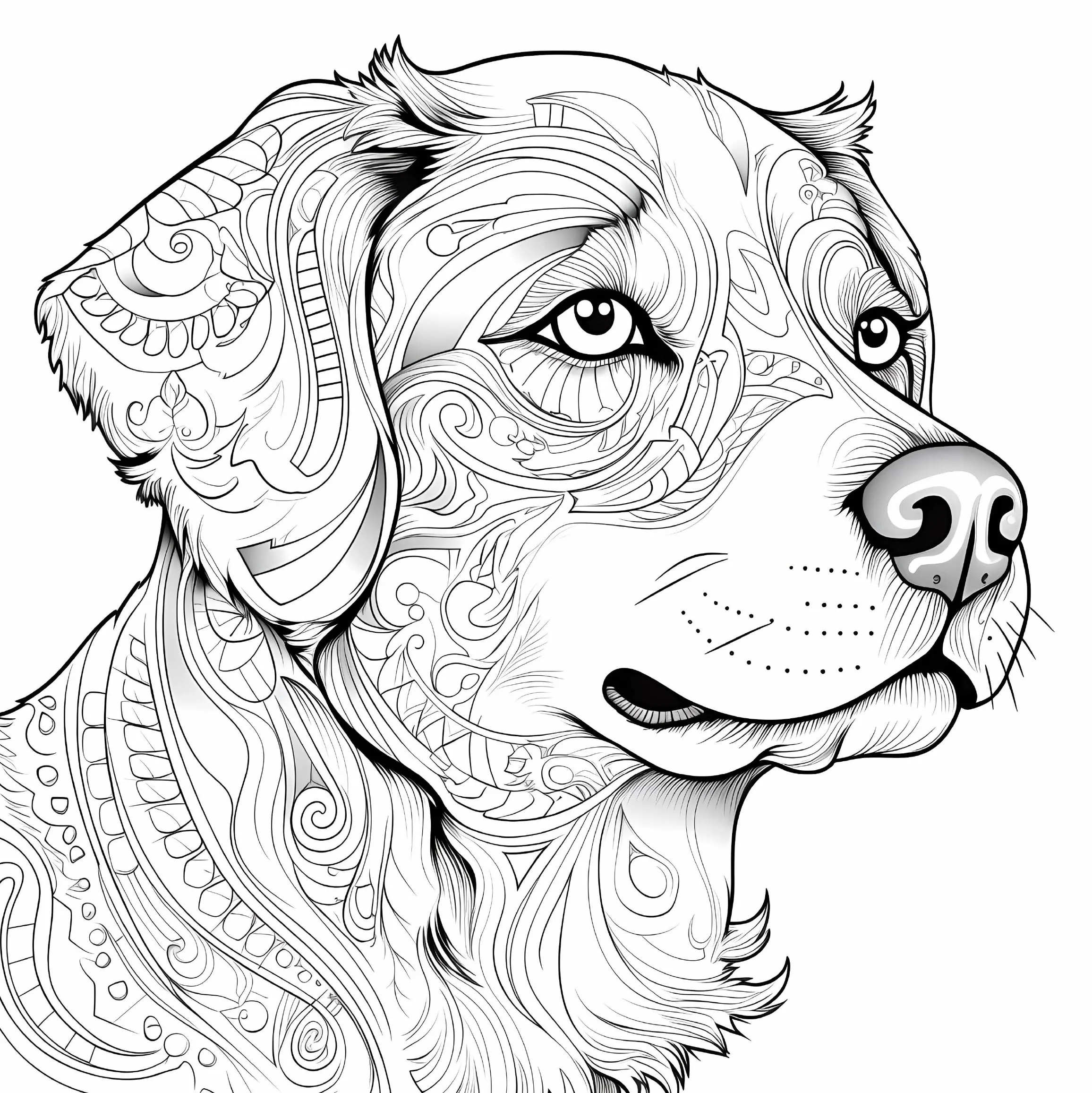 Mandala Dog Art Coloring Book 20 Page For Birthday Party Relieve Stress Kill Time Graffiti Painting Drawing Adult Picture Books