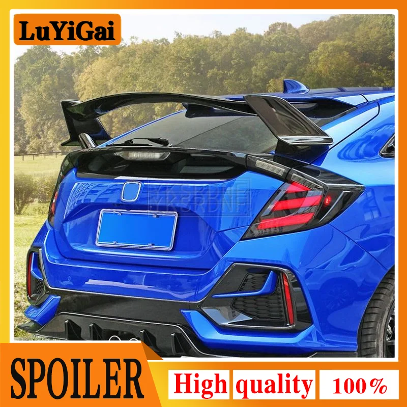 Per Honda Civic Hatchback 2017 2018 2019 tipo-r ABS plastica non verniciata colore tetto posteriore Spoiler ala baule coperchio bagagliaio