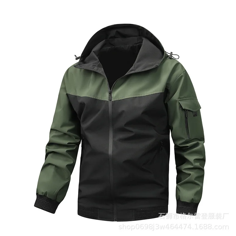 

2026 Новая весенне-осенняя бейсбольная куртка для мужчин, модная свободная повседневная рабочая одежда, пальто с капюшоном