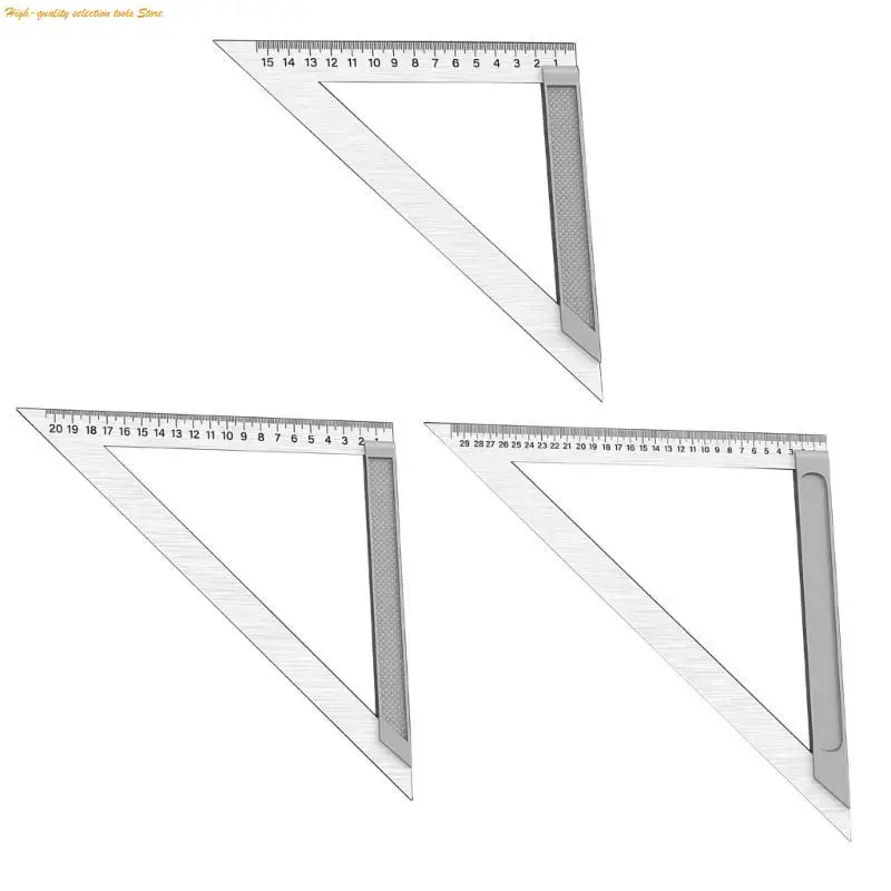 203F 150mm Portable Stainless Steel Triangles Ruler with Clear Scale for Engineering