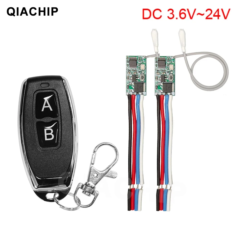 QIACHIP 433MHz Wireless Remote Control Switch Long Range Mini Receiver 3.6V 12V 24V and 433 MHz Transmitter LED Remote Control