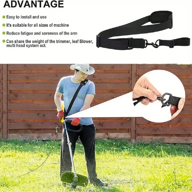 Adjustable Grass Trimmer Shoulder Strap Heavy Duty Single Harness Lawn Mower Brush Cutter Carry Belt