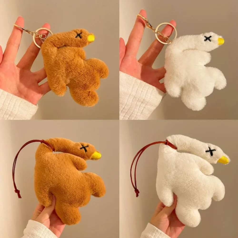 

Car Key Chain Stuffe Roast Duck Keychain Animal Cartoon Big Goose Bag Pendant Creative Decoration Roast Duck Key Ring Couple