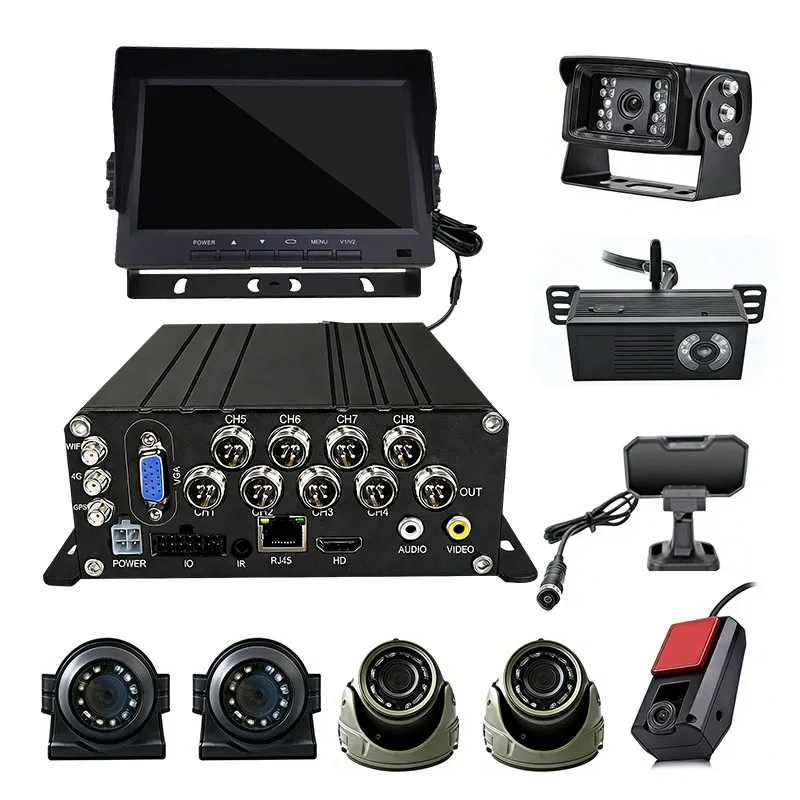 

8 Channels AI MDVR With 4G Wifi GPS H.265 HDD SD Storage ADAS BSD Driver Behavior For Bus Car Truck CMSV6 Platform
