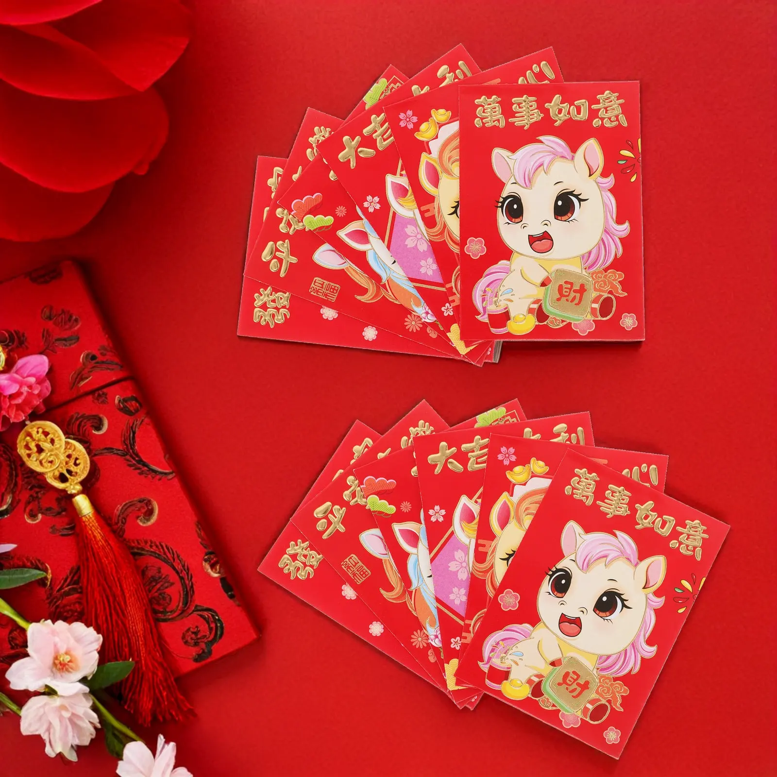300pcs-chinese-red-envelopes-year-of-horse-2026-embossed-lunar-new-year-red-packets-for-money-gift-giving-wedding-birthday