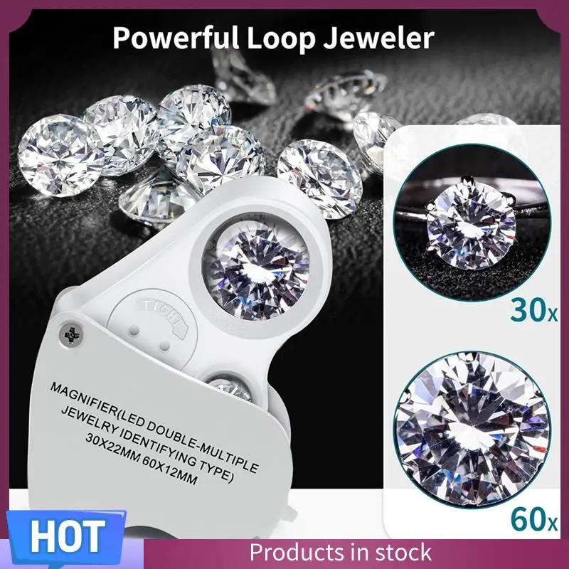 Loupe de bijoutier la plus de 3 paquets, comme indiqué en plastique avec lumière noire UV et lumière LED brillante pour les pierres précieuses