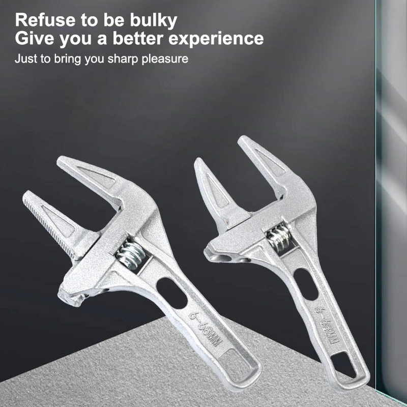 

1 Piece Mini Adjustable Bathroom Adjustable Wrench Strong Clamping Large Open End Multifunctional Spanner Bathroom Repair Tool