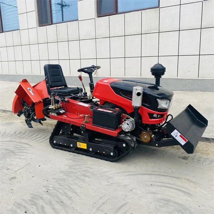 Máquina de gestión Pastoral, cultivador rotativo de orugas diésel, maquinaria agrícola de alta potencia, Tractor sobre orugas