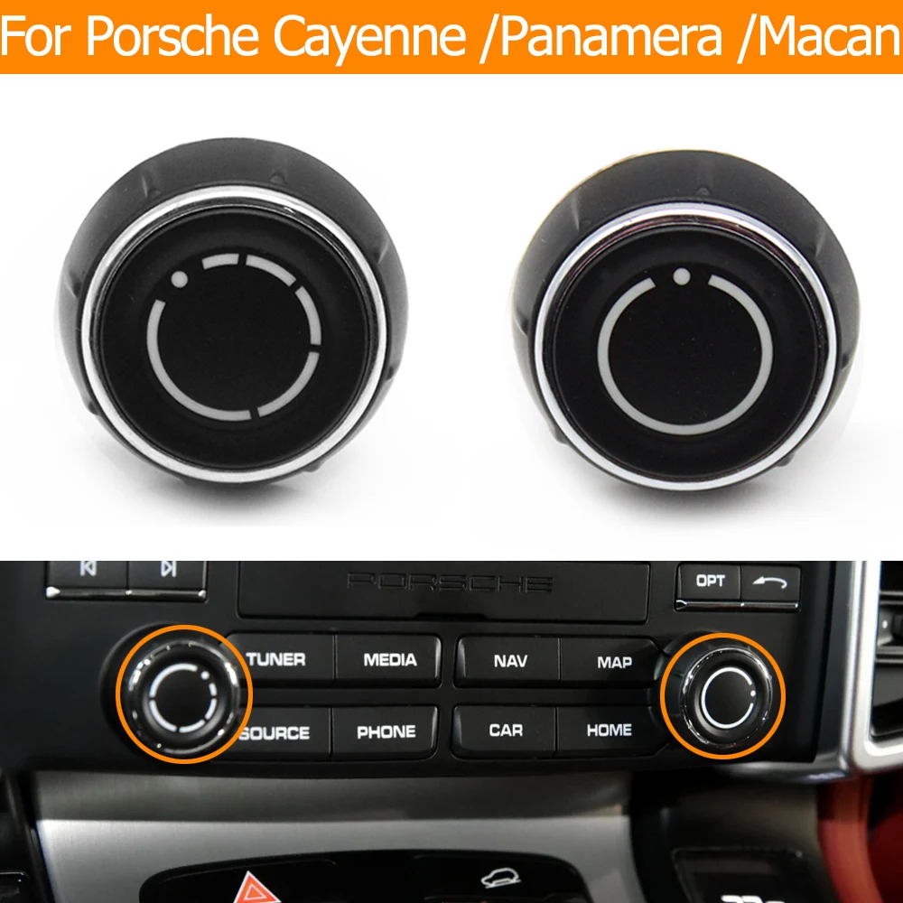 Interior Car CD Player Audio Volume Control Knob Switch Button Cap For Porsche Cayenne Panamera Macan Boxster 7P5 911 718 970