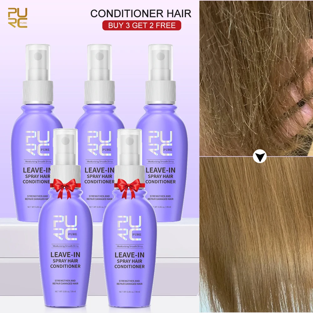 

PURC Smoothing Leave-In Hair Conditioner Spray Coconut Oil Frizz Removal After-Shampoo Hair Treatment Hair Care