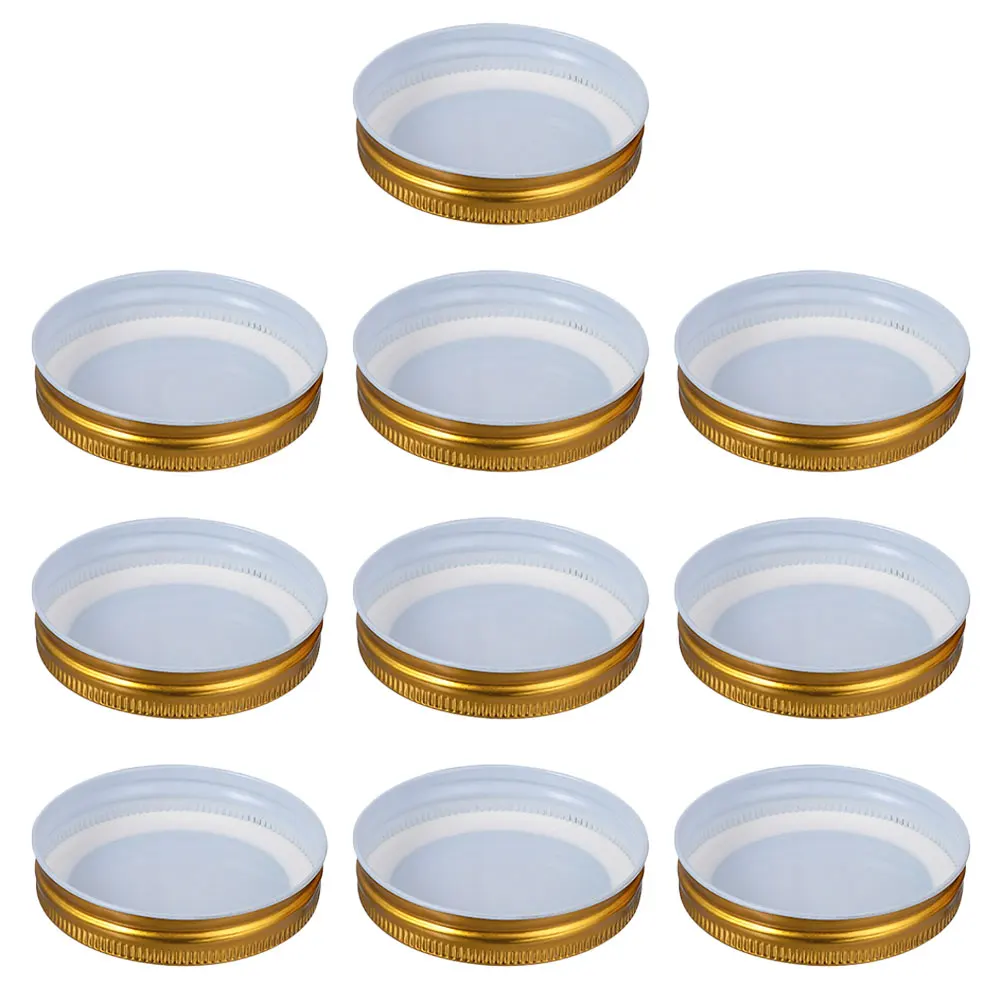 

10pcs Reusable Sturdy Iron Jar Lids Leak Proof Canning Covers Multipurpose Sealing Lids For Home Container Storage Kitchen Bar
