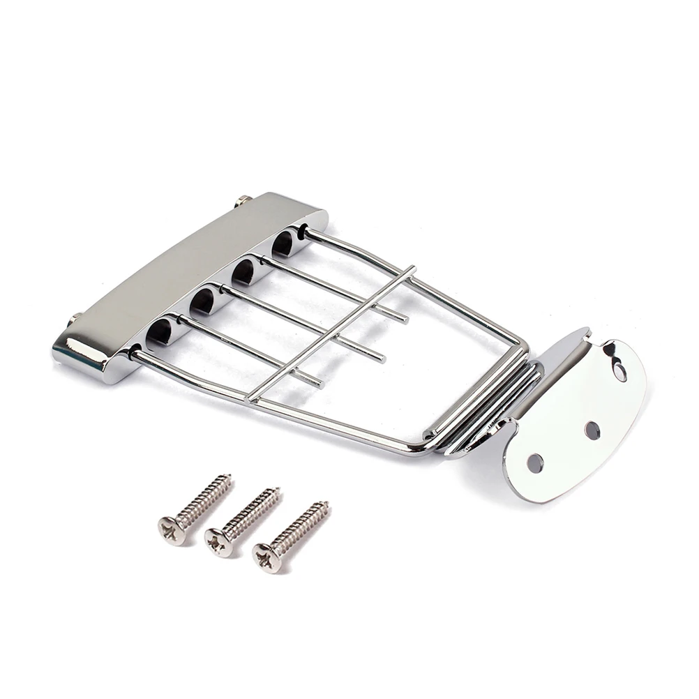 

Four String Tailpiece Bridge for Archtop Guitar Sturdy Steel Zinc Alloy Plated Finish Quality Parts Easy