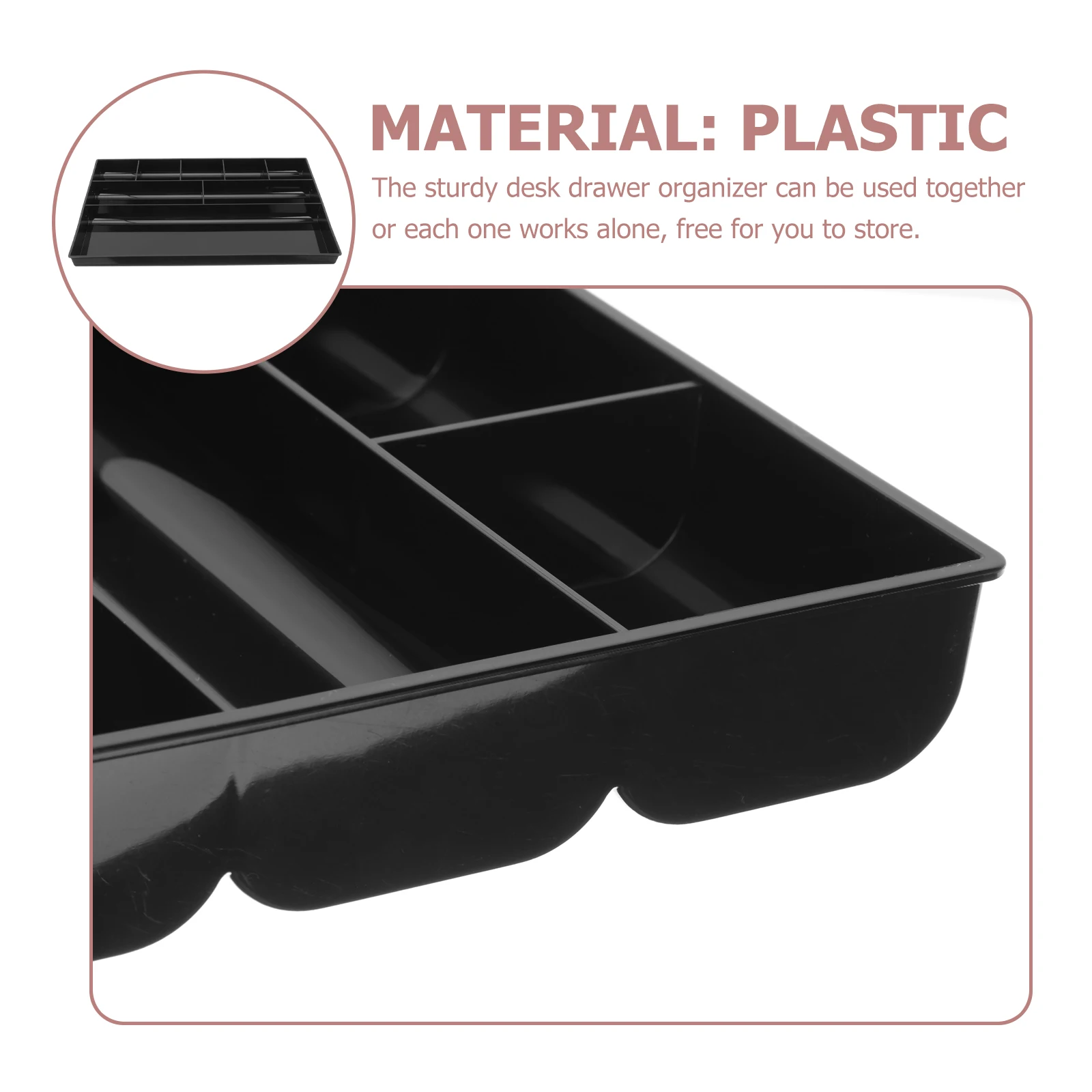 

Sturdy Plastic Desk Drawer Organizer Multi-Grids Storage Box For Office Vanity Bedroom Stationery Tools Household