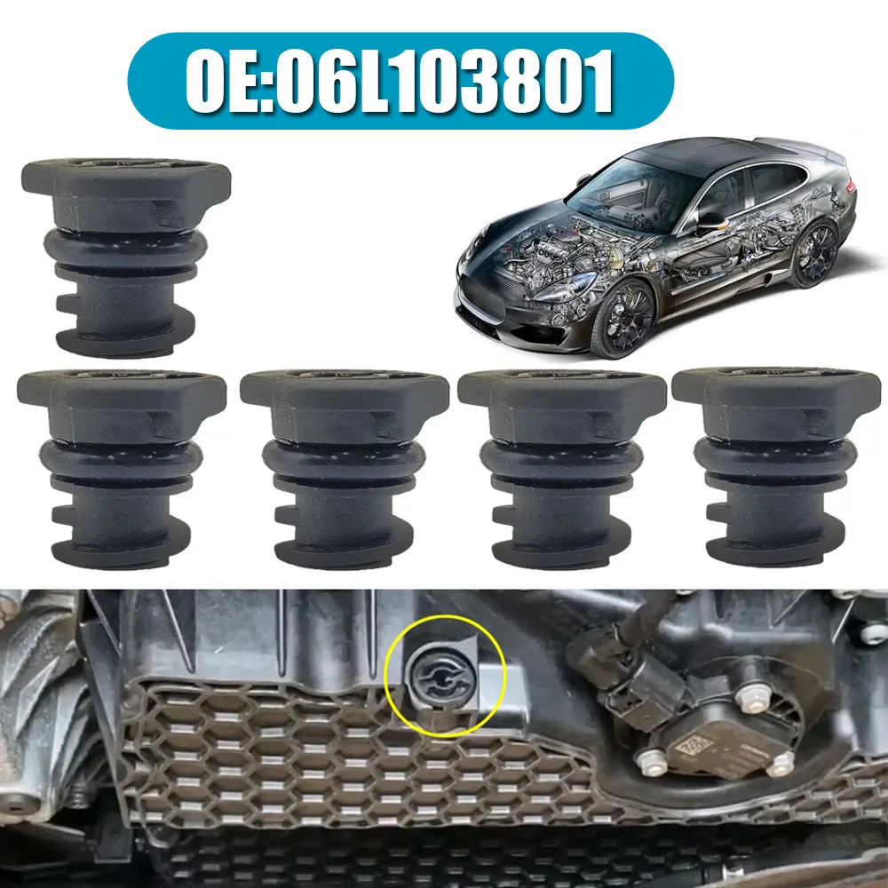 5pc Plastic Oil Pan Sump Plug 1.8 TSI 2.0 TFSI Petrol Engine Oil Drain Plug 06L103801 for Audi A3 A4 A5 Seat Polo Passat B8 Golf