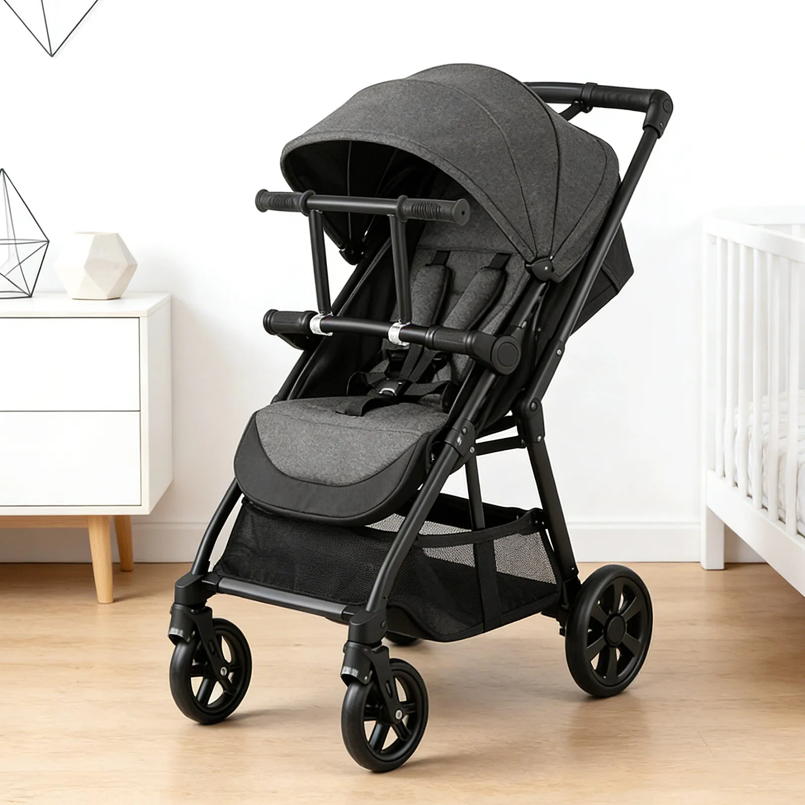 

Stainless Steel Stroller Handle Extender Universal Adjustable Height Baby Stroller Handlebar Attachment Comfortable Grip Stroll