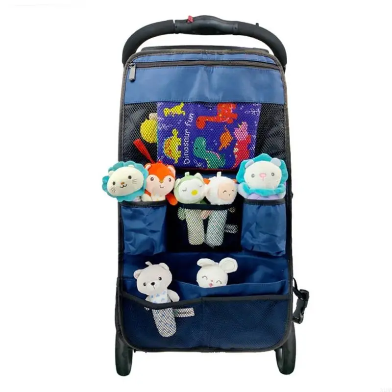 

N1HB Multi Compartment Bag Baby Strollers Hanging Bag for Toy Diaper Water Bottle Large Capacity Bag Multifunction