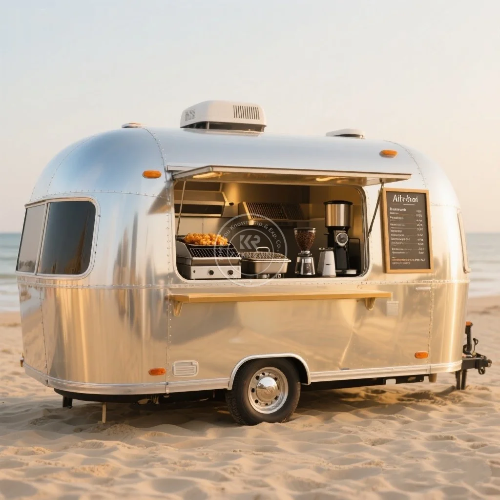 

Europe Standard Food Truck with Full Kitchen Concession Bbq Food Trailer with Porch Fully Equipped Custom Food Truck