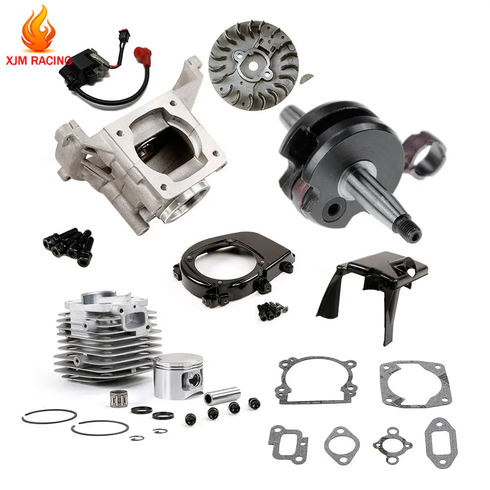 45cc Fully Upgraded Cylinder Kit for 45cc Motor Gas Engine for 1/5 Hpi Rovan Km Baja 5b 5t 5sc Losi Rc Car Parts