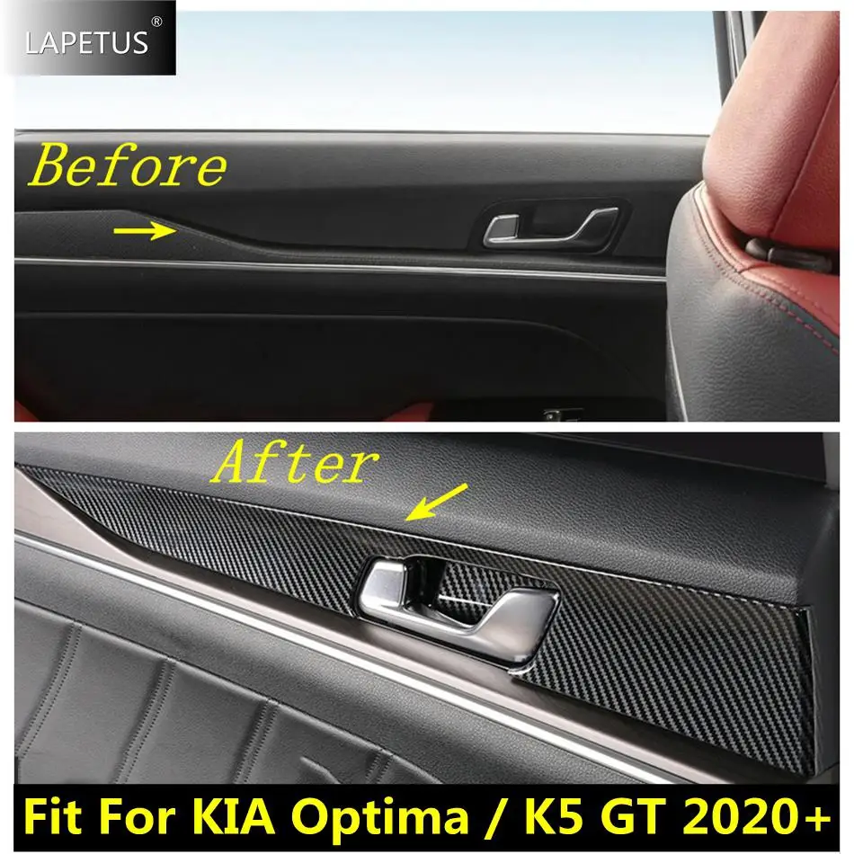 

Car Door Armrest Doorknob Handle Catch Bowl Decor Panel Cover Trim For KIA Optima K5 GT 2020 2021 2022 Carbon Fiber Accessories