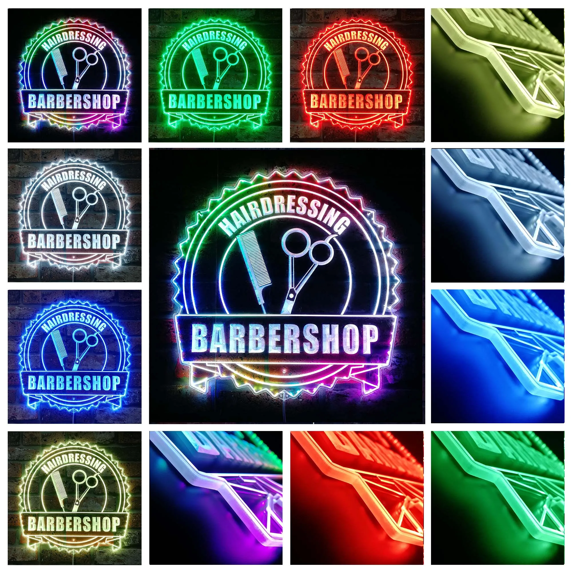 Hairdressing Barbershop Hair Cut Glam Led Neon Sign st06-fnd-i0098-c