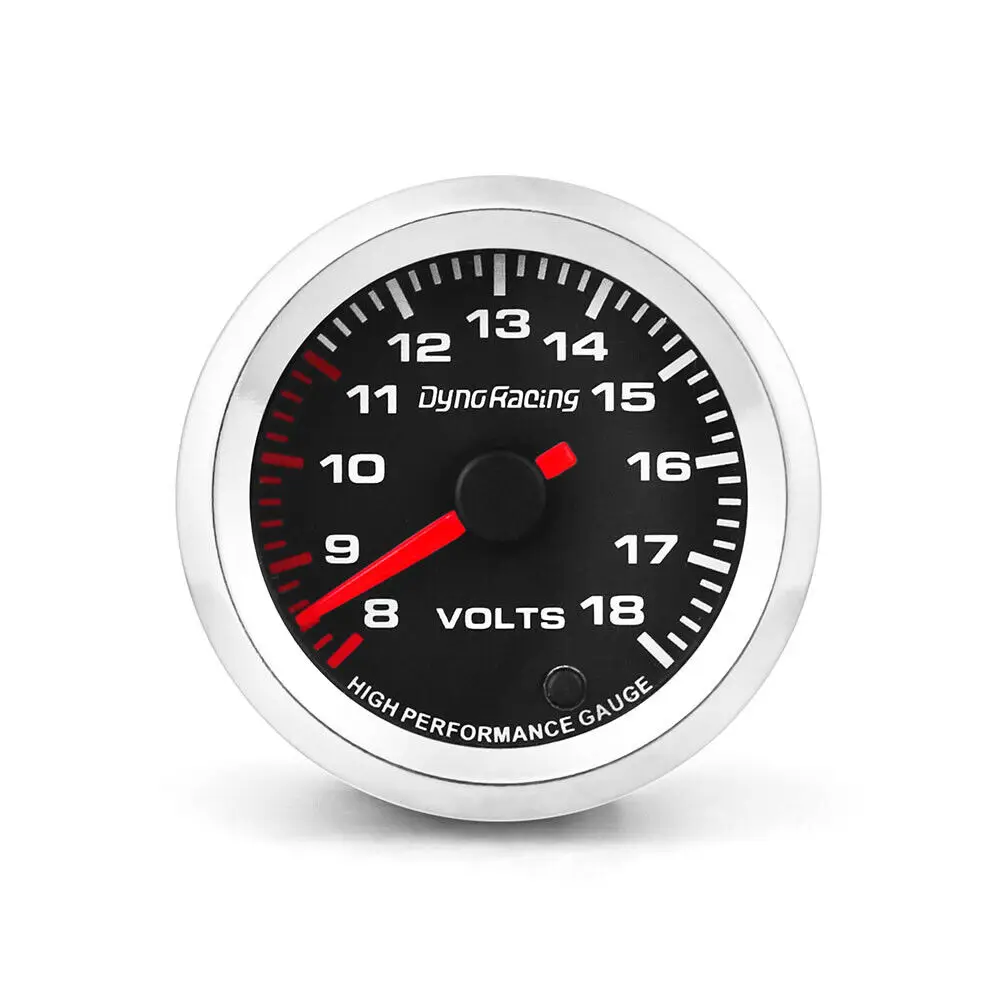 2'' 52mm Car Voltmeter 8~18V Volt Gauge For Stepper Motor 7-Color LED Illuminated Dial Pointer Type Vehicle Voltage Meter Auto