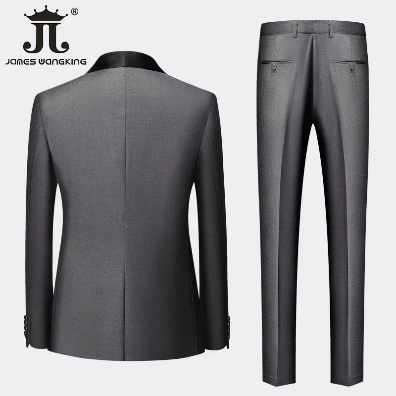 M-6XL giacca gilet pantaloni tinta unita uomo formale Business Office Suit sposo abito da sposa Party Blazer gilet pantaloni Tuxedo