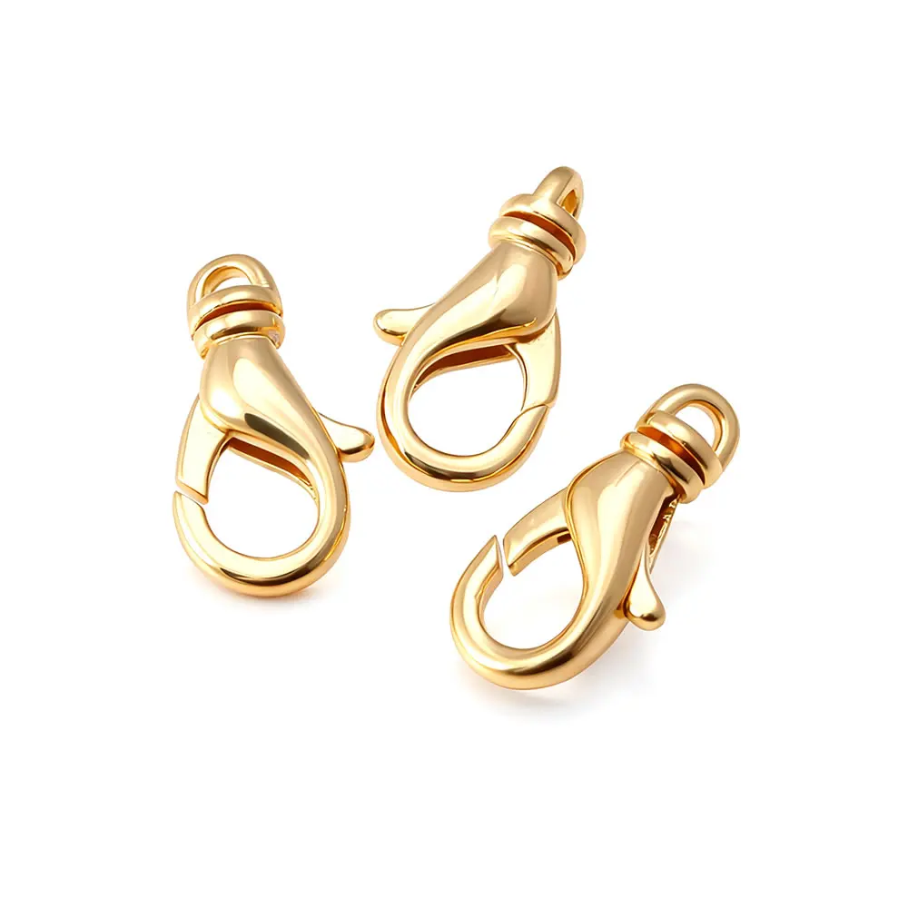 18K Gold Farbe Messing Drehbare Karabinerverschlüsse Verbinden Verschlüsse Schmuck Halsketten Armbänder Herstellung Diy Erkenntnisse Zubehör – Detail 4