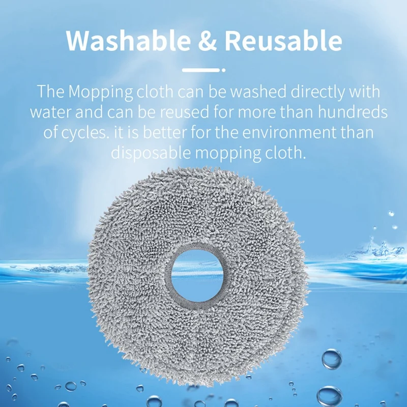 10PCS Washable Mop Cloth For Dreame Bot X30pro Ultra X30pro Plus Robot Vacuum Cleaner Mopping Rag Parts Accessories
