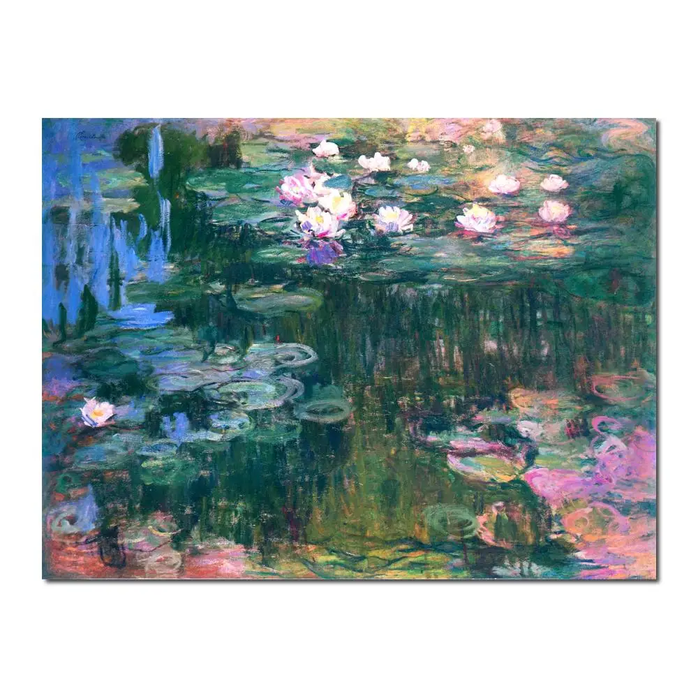 

High quality Claude Monet modern art Waterlilies Pink Oil paintings reproduction hand painted