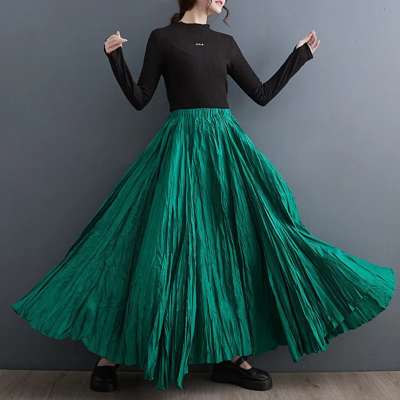 

2023 New Autumn Vintage Skirt High Street Woman Clothing Japan Fashion Yamamoto Style Luxury Dark Series Large Swing Long Dres