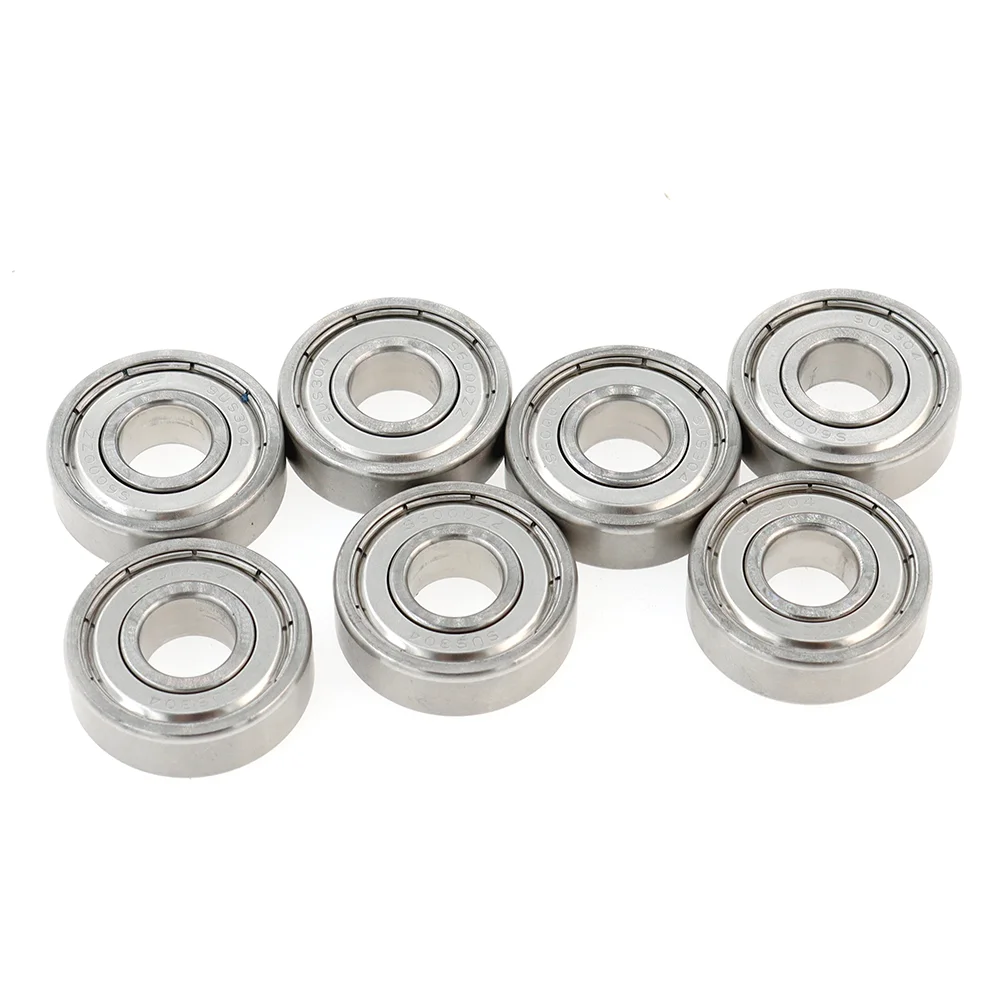 High Performance 304 Stainless Steel ABEC-5 Miniature Deep Groove Ball Bearings MR74zz to MR126zz of 10pcs - Stainless Steel