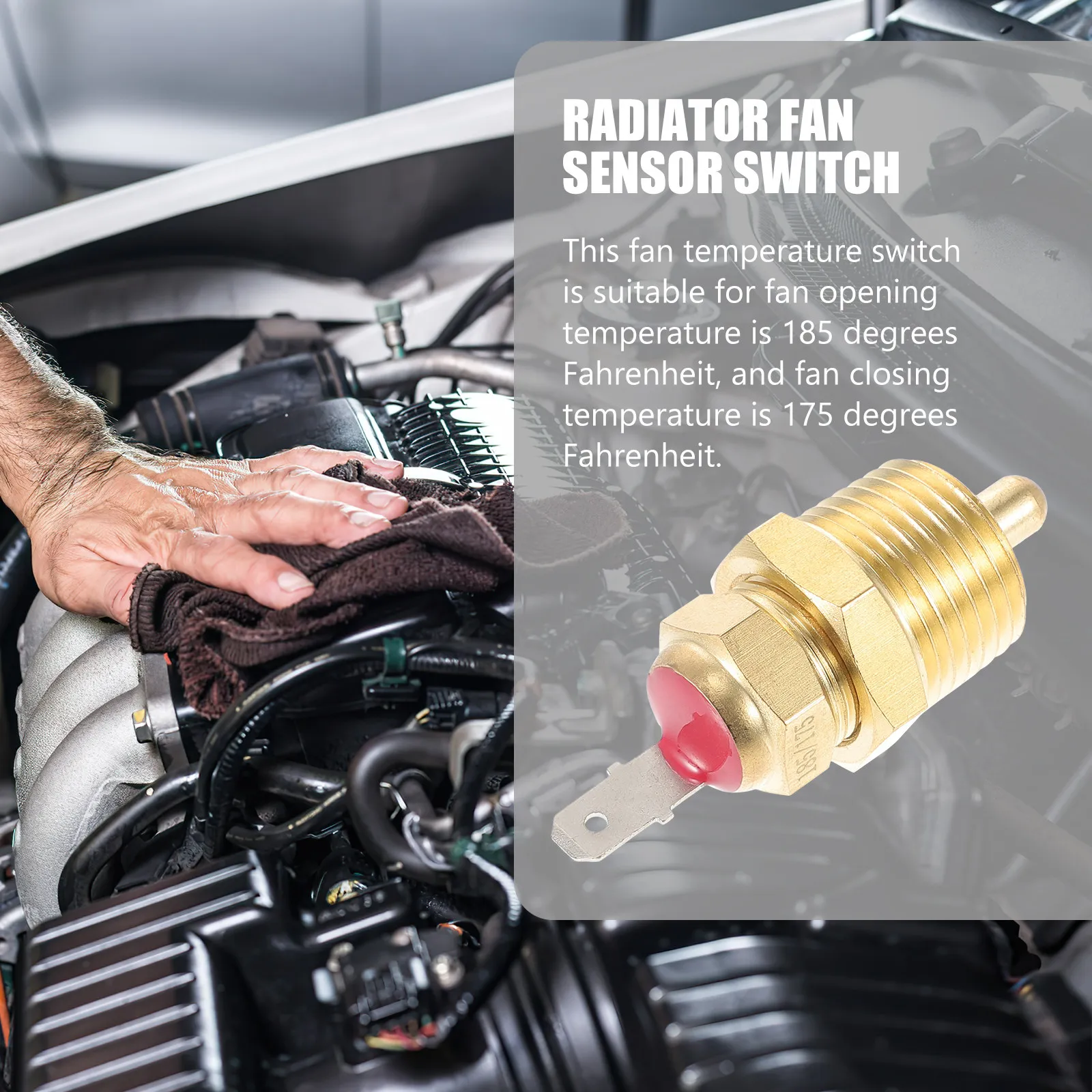 

Radiator Fan Sensor Temperature Control Switch Thermal Control for 10 12 14 16 Inch Cooling Fans Automotive Electric Thermostat