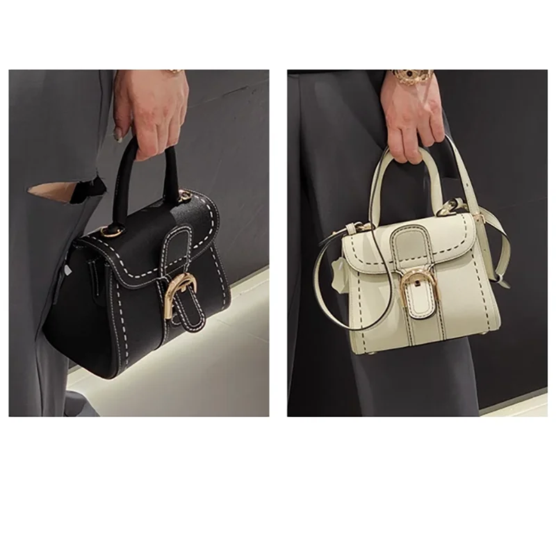 

Элитная кожаная сумка-седло Salome с внешней строчкой, на одно плечо, кроссбоди, в британском стиле, с мягкой ручкой, однотонная