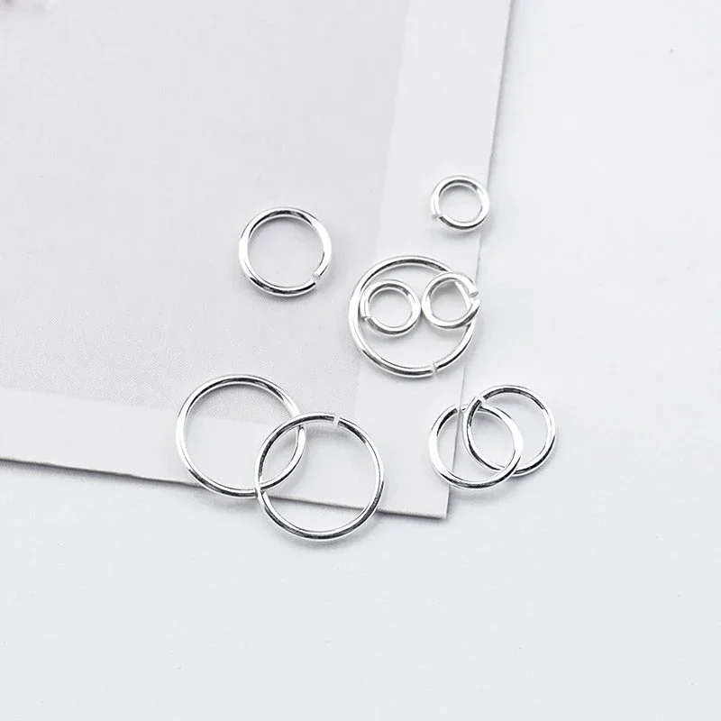 

Wholesale 4-8mm 20pcs/pack 925 Sterling Silver Open Jump Rings For Making Keychains & Bracelet Jewelry Findings Accessories